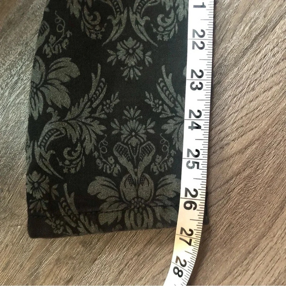 Free People Damask Brocade Skinny Jeans Black Sz 25 Goth Punk Indy Sleaze - Picture 9 of 10